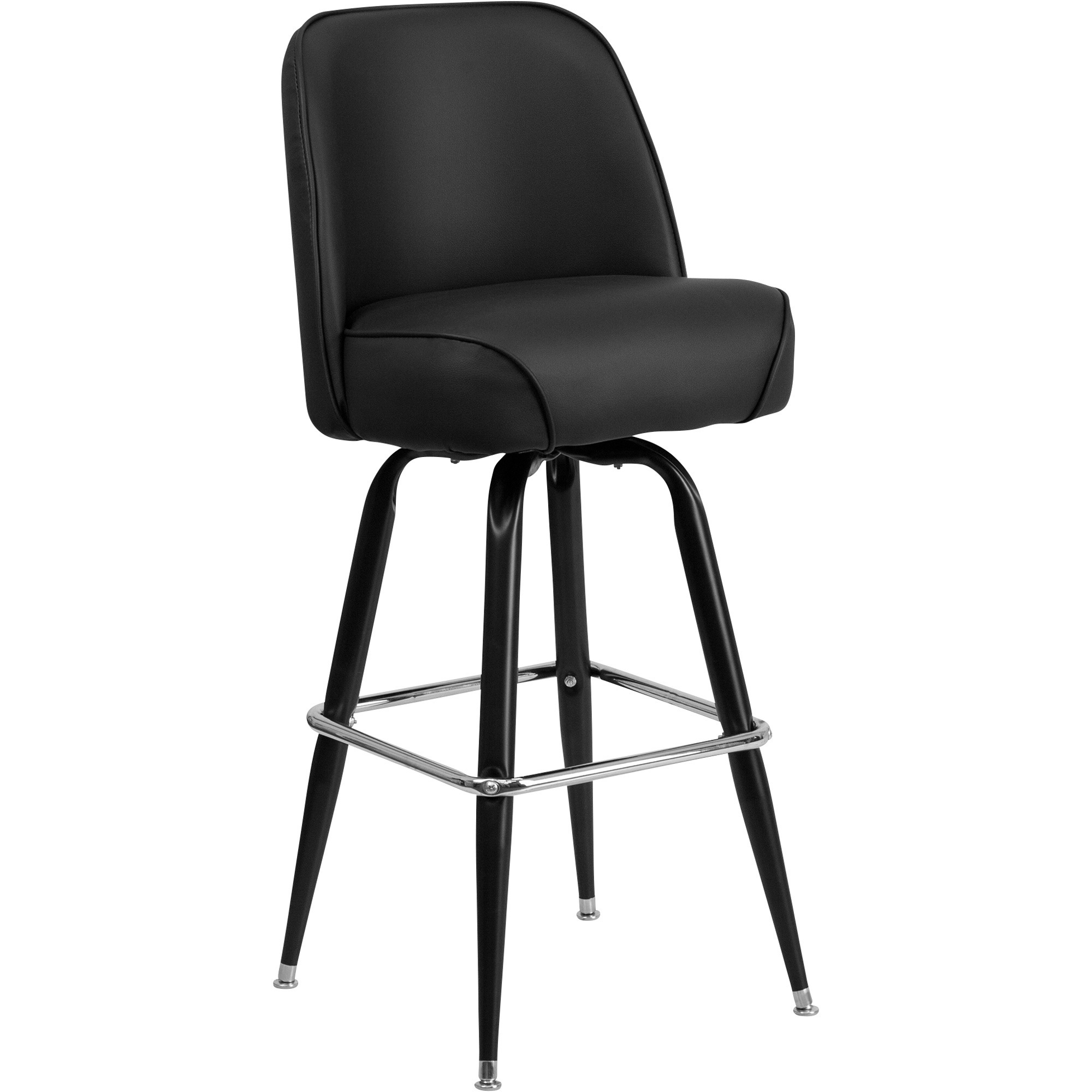 Flash Furniture Metal Swivel Bucket Seat Stool, Black, 500-Lb. Capacity, Model# XUF125